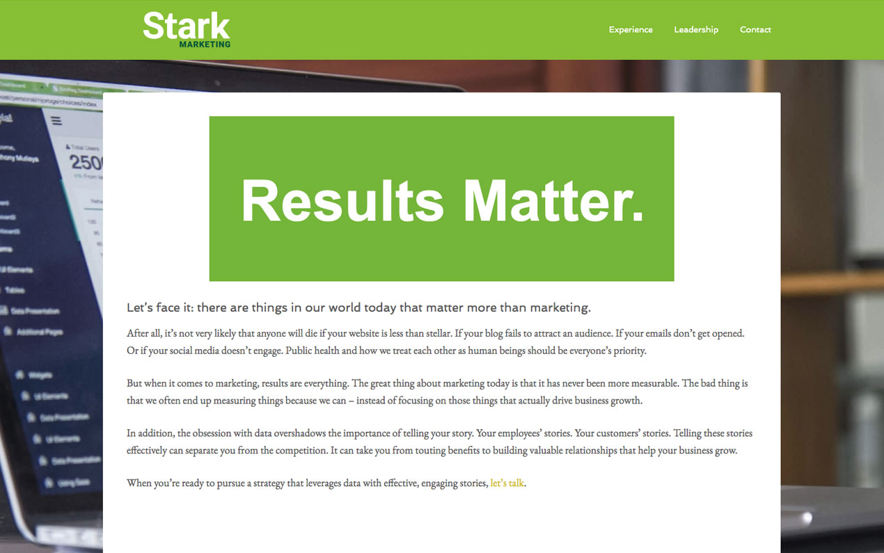stark marketing homepage